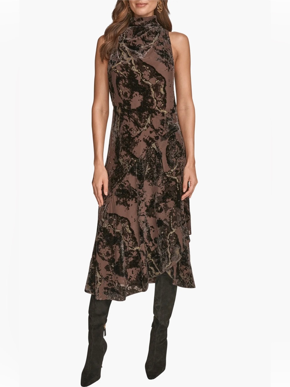 Sleeveless Metallic Burnout Midi
Dress
Donna Karan New York